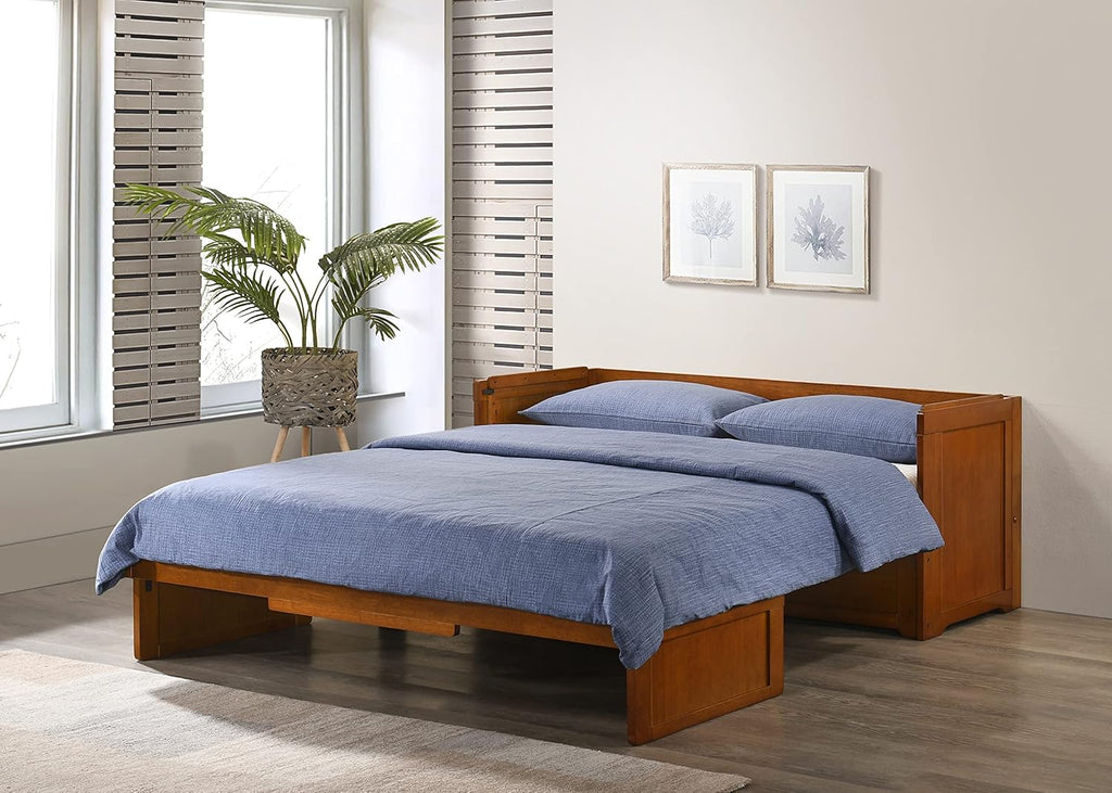 Queen Hickory Murphy Cabinet Chest Bed with Mattress C65788