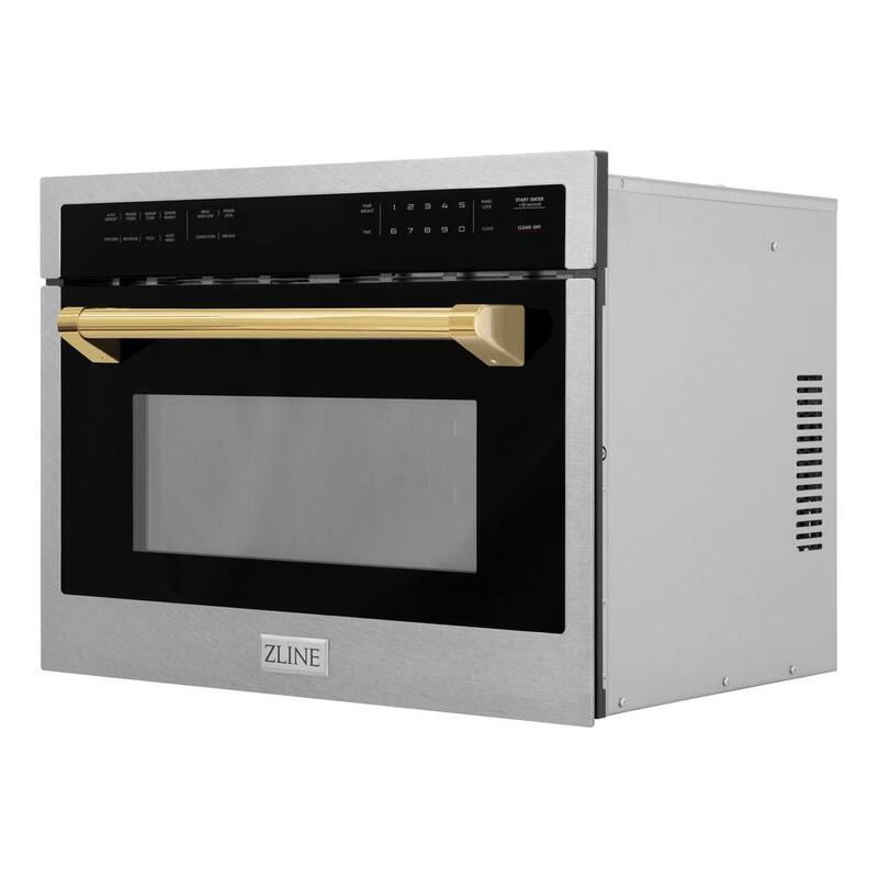 24 in. 1.6 cu. ft. Built-In Convection Microwave Oven Stainless with Gold X386297