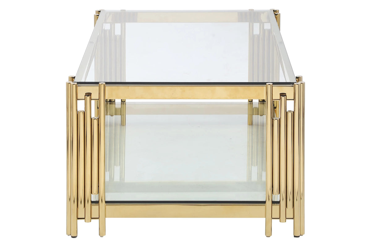 48" Wide Rectangular Glass Top Coffee Table I244121