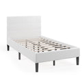 Twin Upholstered Bed Frame with Tufted Headboard Beige D136996