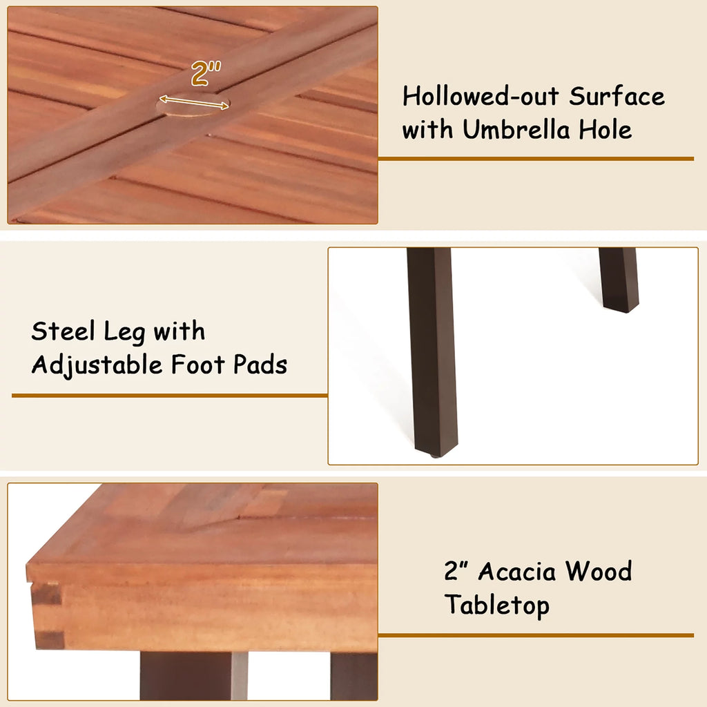 Acacia Wood Rectangular Dining Table K702196
