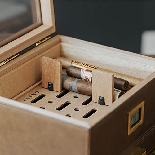Glass Top Humidor with Cedar and Digital Hygrometer P584