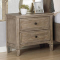 Wire Brushed Warm Gray USB Night Stand S374