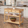 Natural Solid Wood Top Kitchen Cart D9187