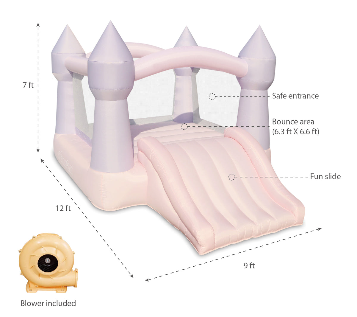 Pastel Bouncy Castle with Slide U710
