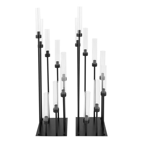 2 Pack Black 8 Arms Floor Candelabra V359246