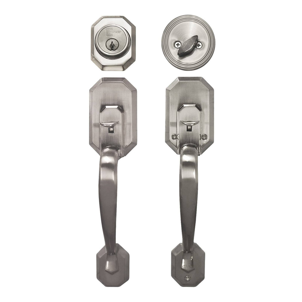 Satin Nickel Entry Handle Set Door Lock V2147