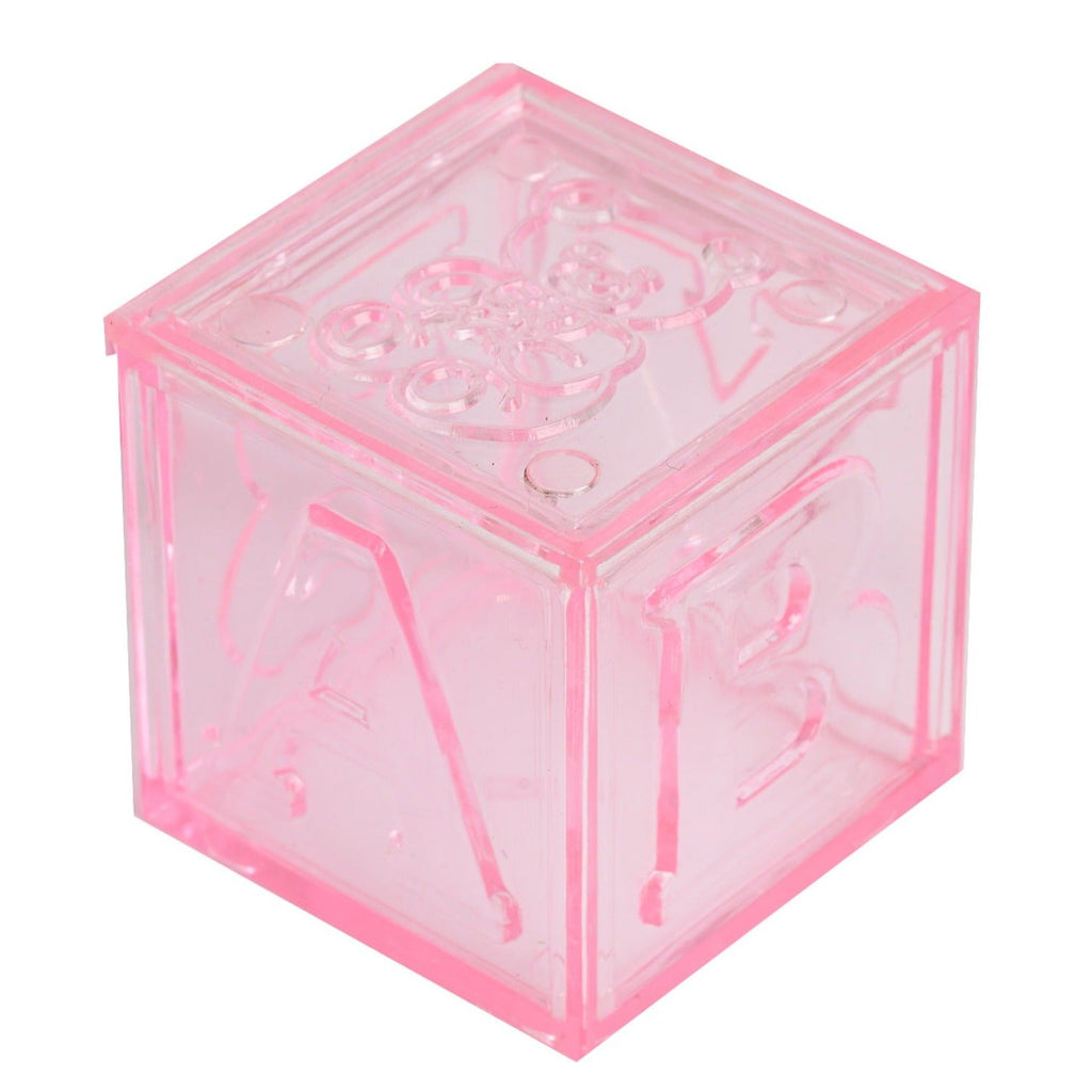 Pink Fillable Baby Blocks Party Favor Gift - 12/pk D551569