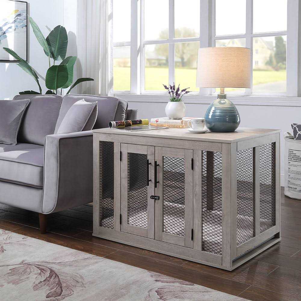 Dog Crate with Cushion and Tray T2363