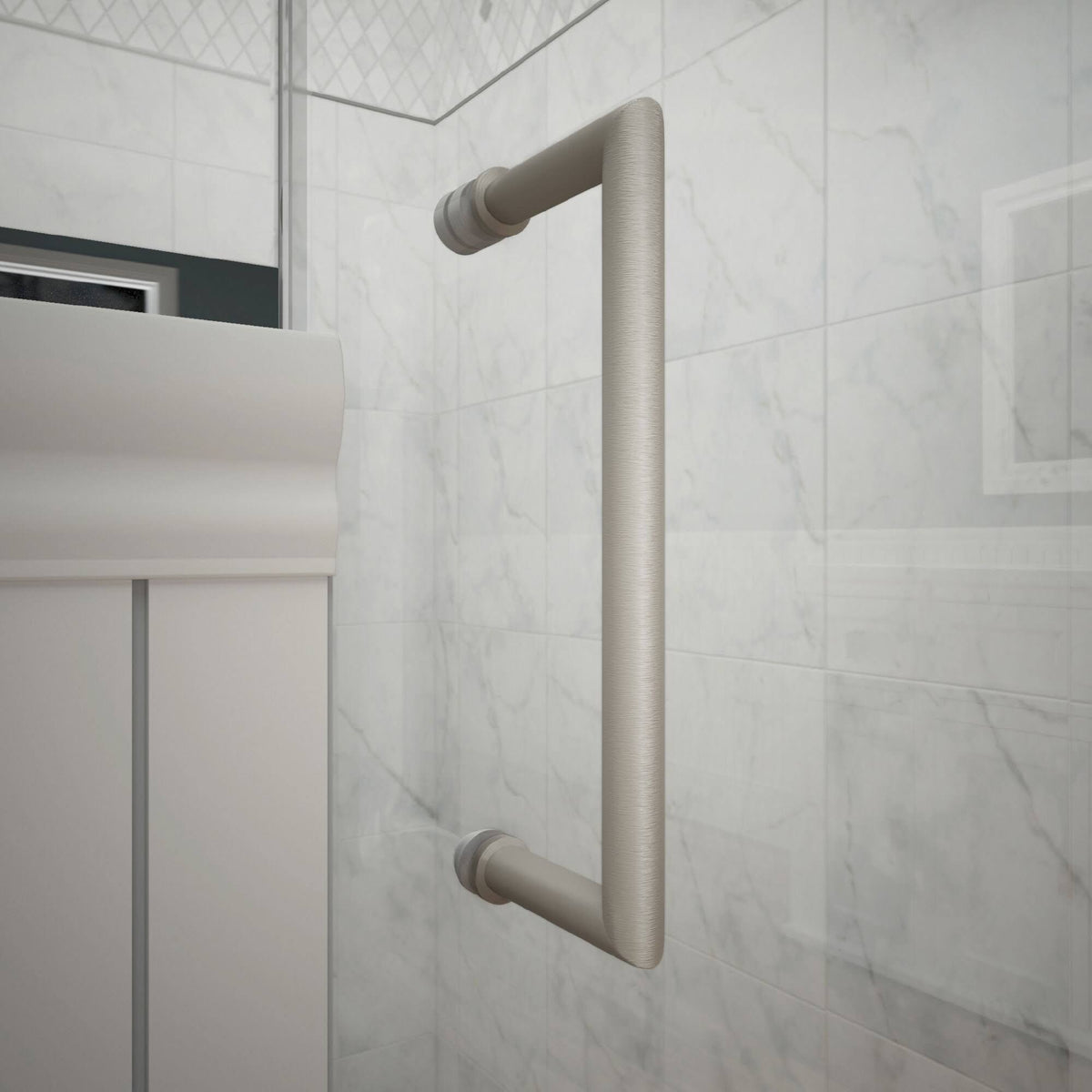 Frameless Hinged Shower Door, Clear Glass, Oil Rubbed Bronze O34761