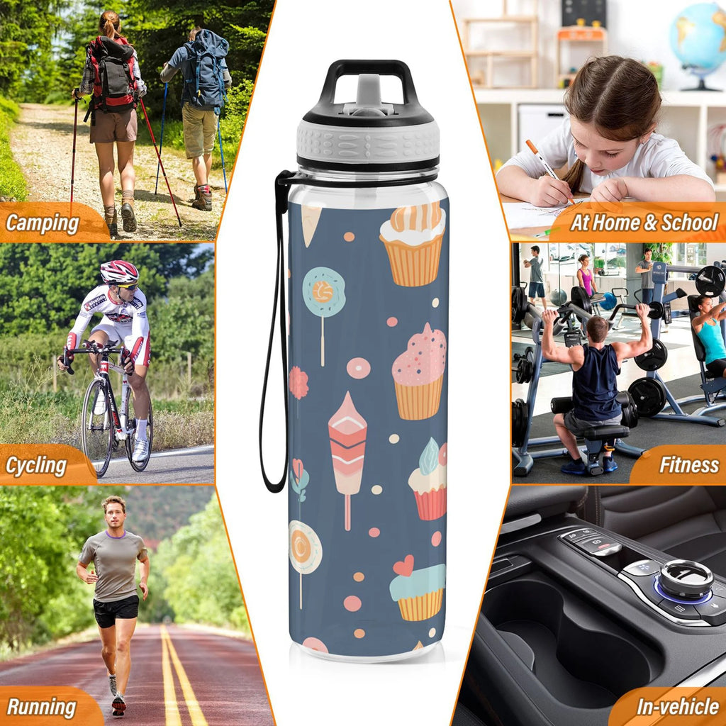 Cream 32oz Tritan Leakproof Sports Bottle with Straw E9096