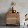 3-Drawer Woven Cane Front Accent Chest K601545