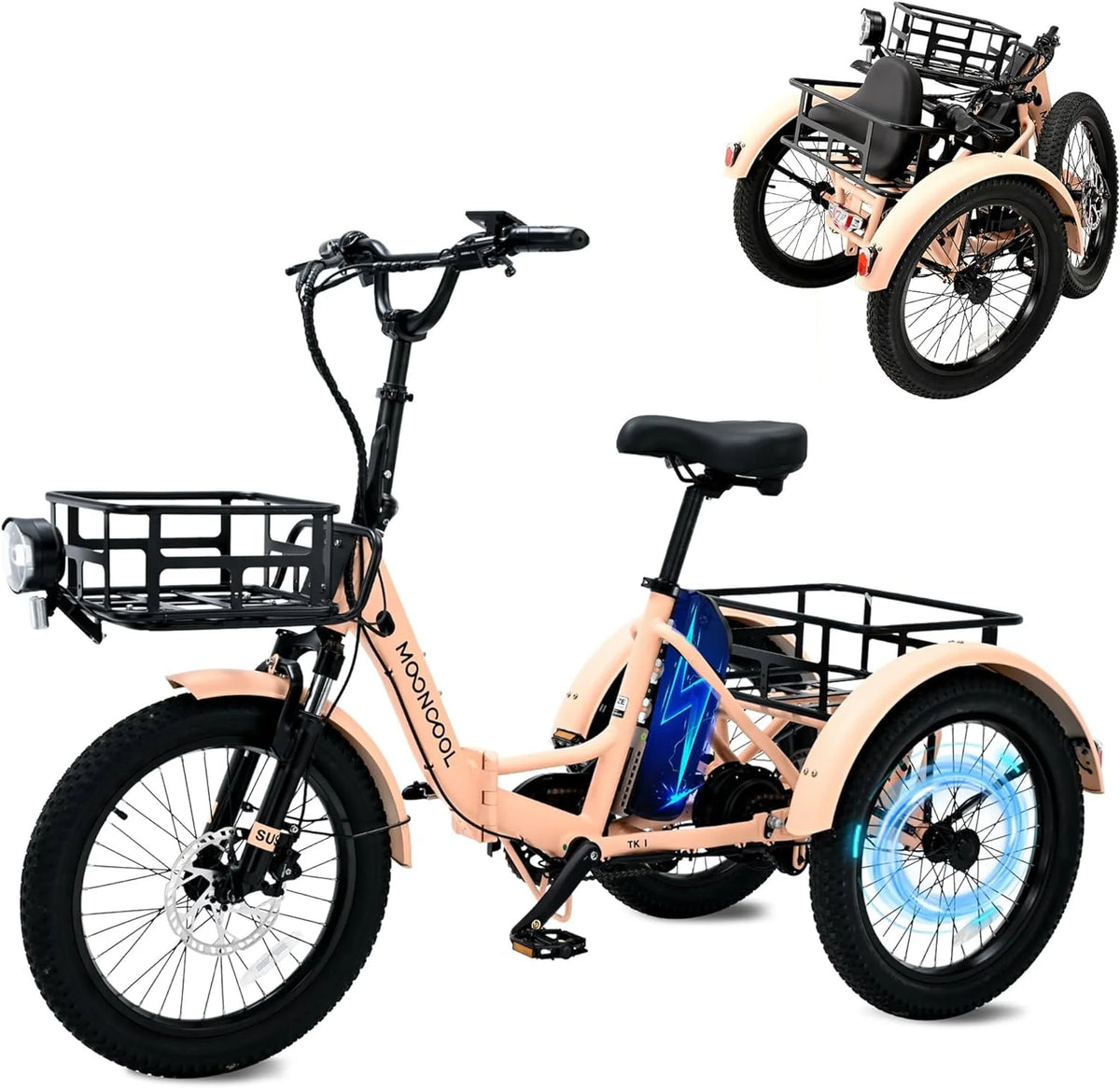 24/26 Electric Tricycle 350W 36V 7 Speeds with Basket X378666