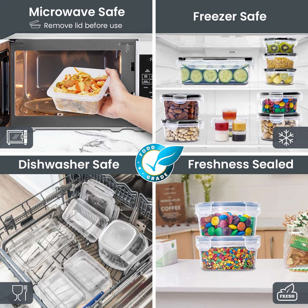 52 Pcs BPA-Free Airtight Food Storage Containers with Lids T792270