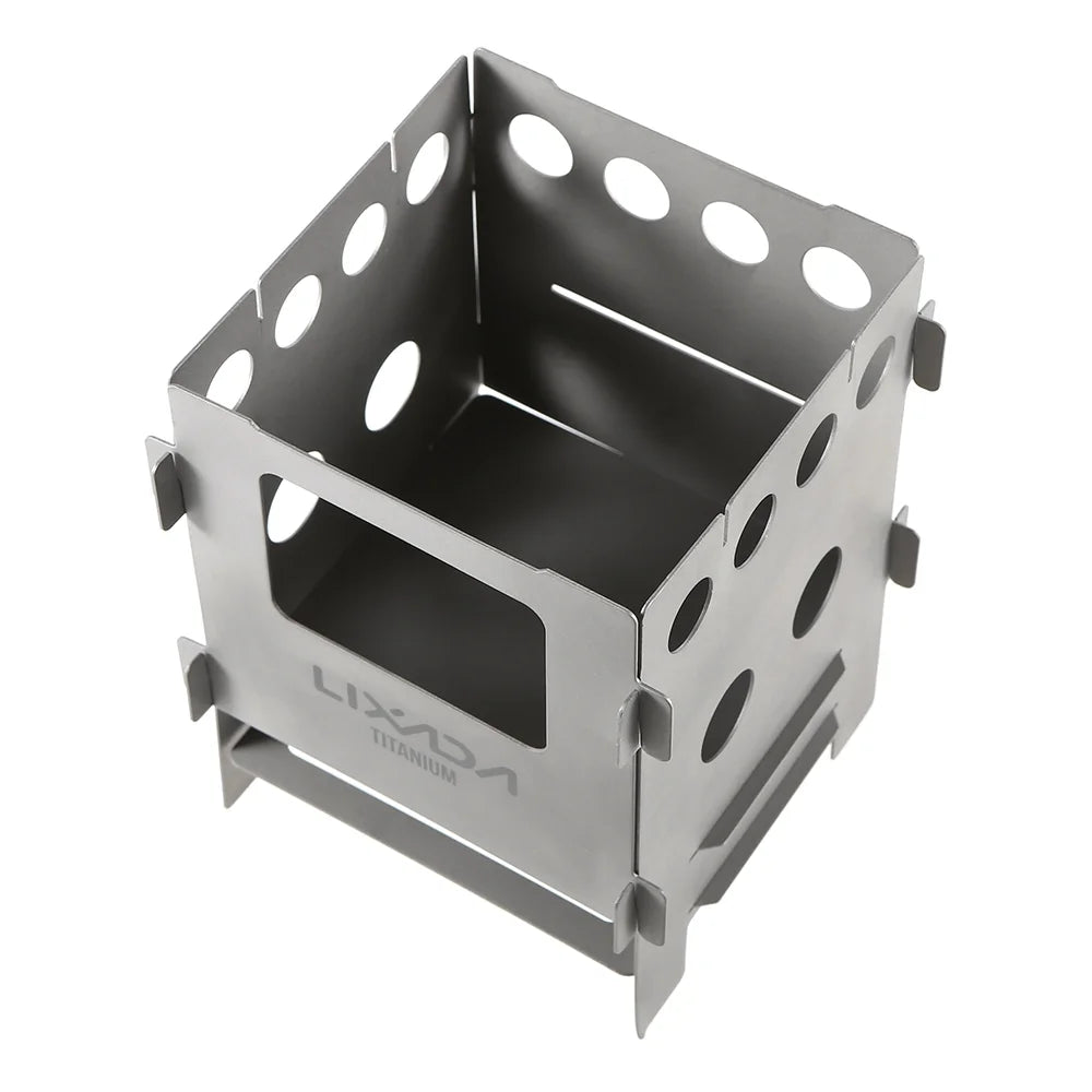 Portable Titanium Folding Wood Pocket Camping Cooking Picnic Stove R722865