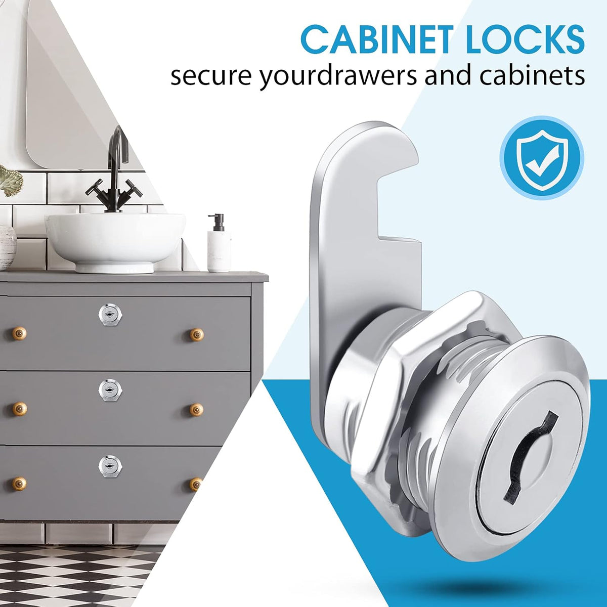 16 Pieces Zinc Alloy Cylinder Cam Lock with 32 Keys M67650