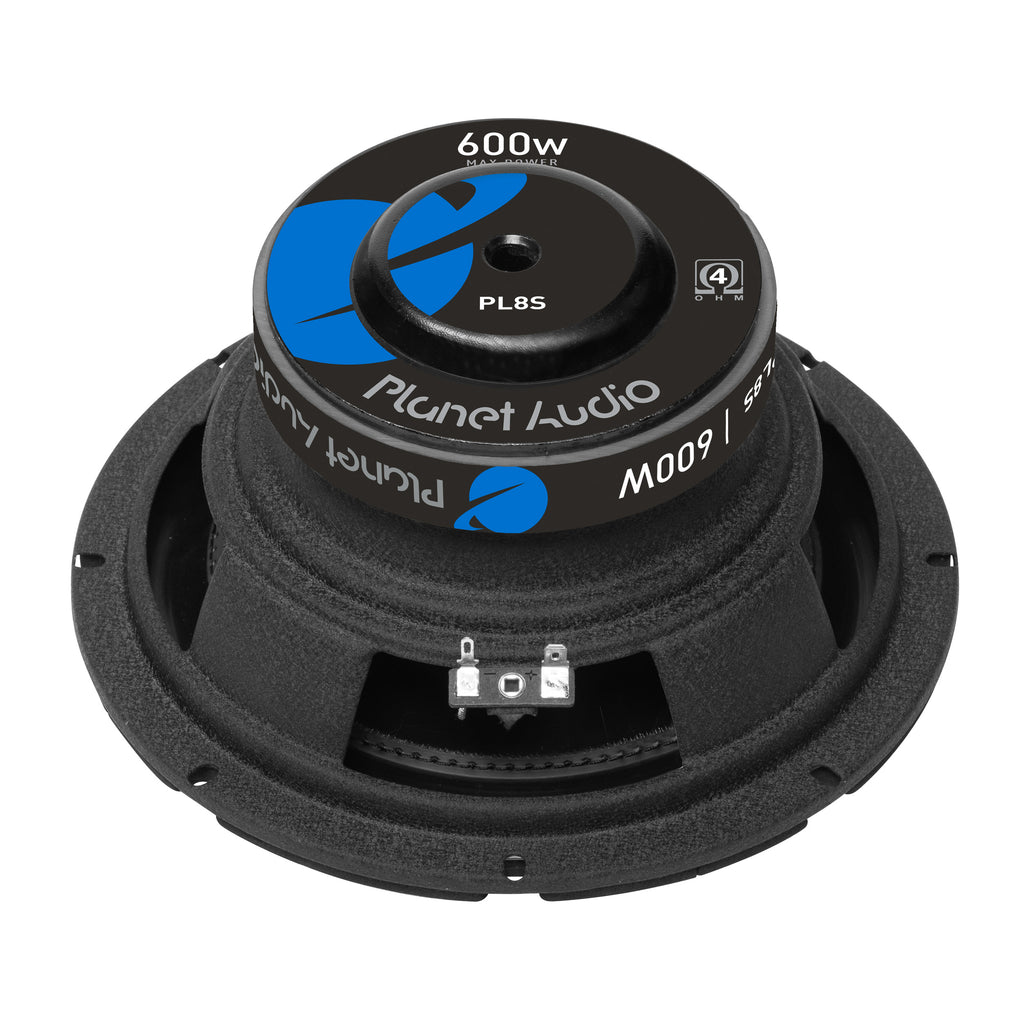 8 Inch Car Audio Subwoofer, 600 Watts Max, Single 4 Ohm Voice Coil A1625