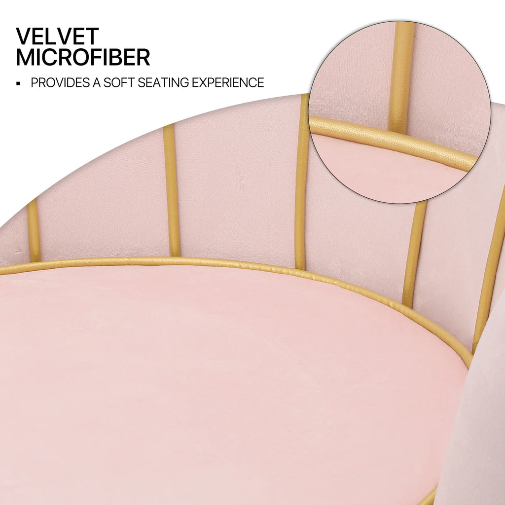Light Pink Velvet Accent Chair with Pillow G3009