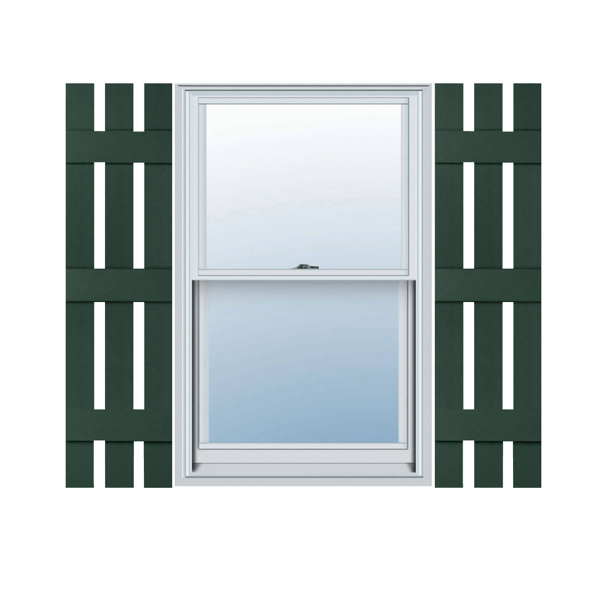 12x22W x 63x22H Vinyl Three Board Spaced Shutters B987795