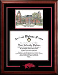 Diploma Frame with Campus Images Lithograph X6465