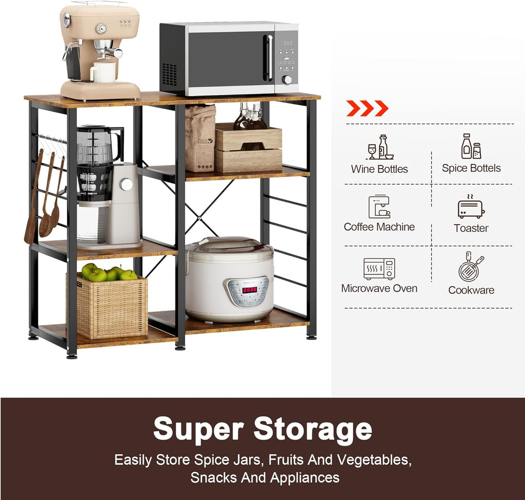 Rustic Brown Kitchen Storage Cart Workstation Shelf Z440