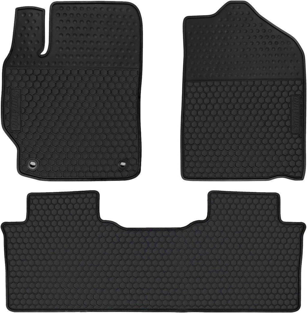 Black Red Rubber Car Floor Liners Set I332