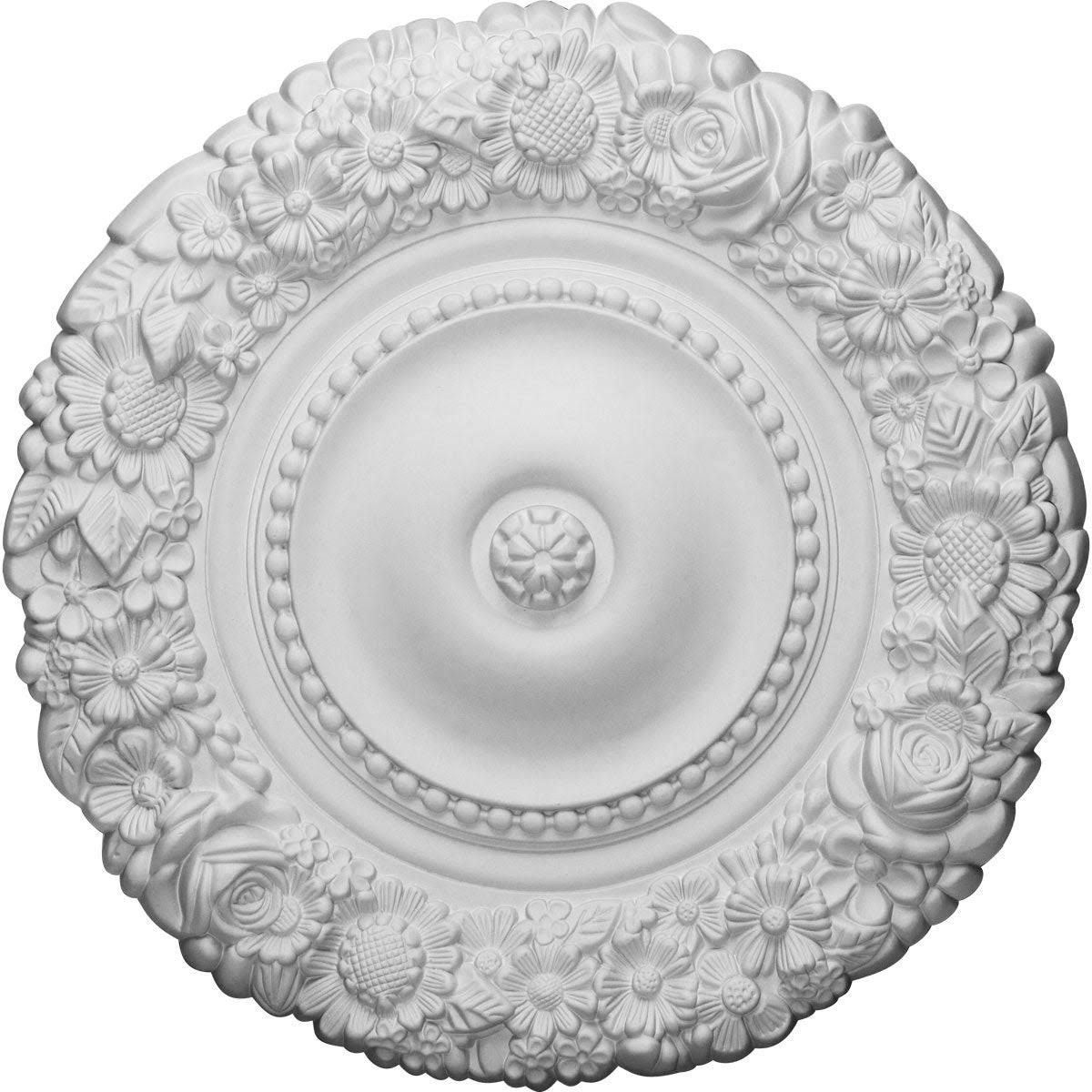 Marseille Ceiling Medallion, Hand-Painted Steel Gray J8254