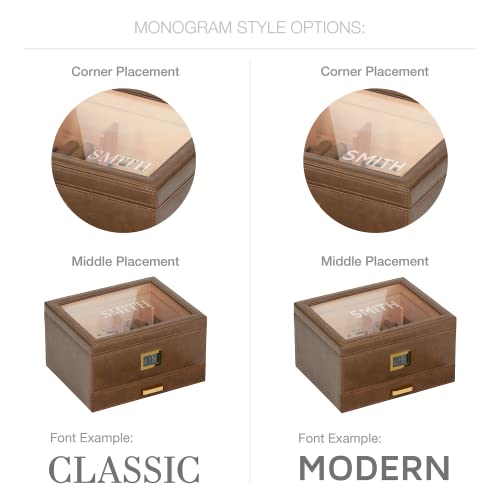 Glass Top Humidor with Cedar and Digital Hygrometer P584