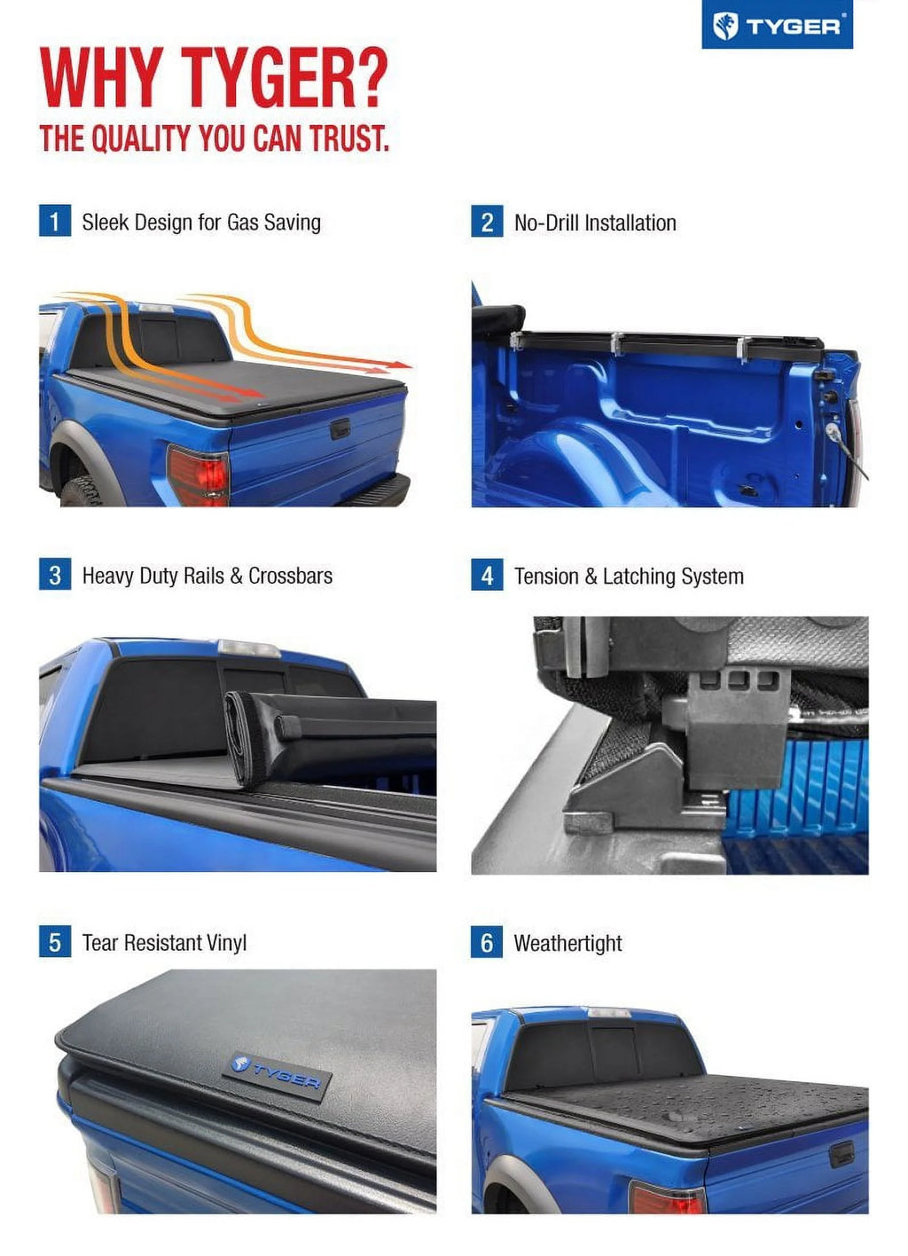 Soft Roll-up Truck Bed Tonneau Cover for 2016-2023 Toyota Tacoma 5' Bed Vinyl W218