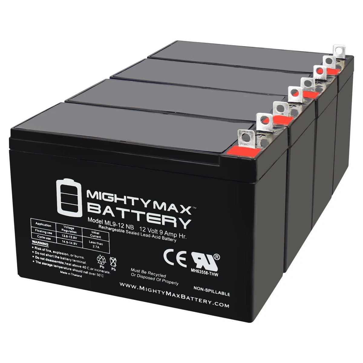 12 Volt 9 AH Rechargeable SLA AGM Battery K78313