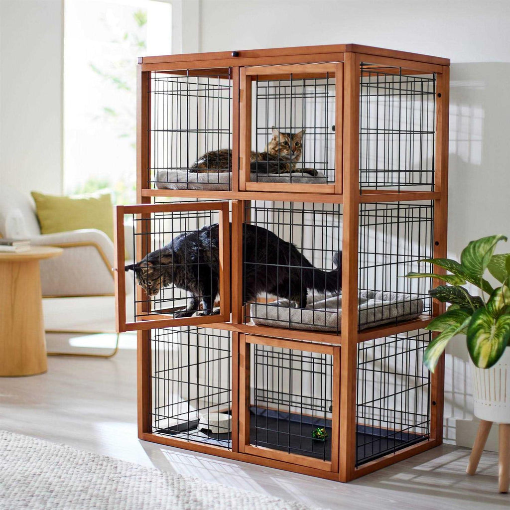 Collapsible Wood & Wire Cat Playpen J409