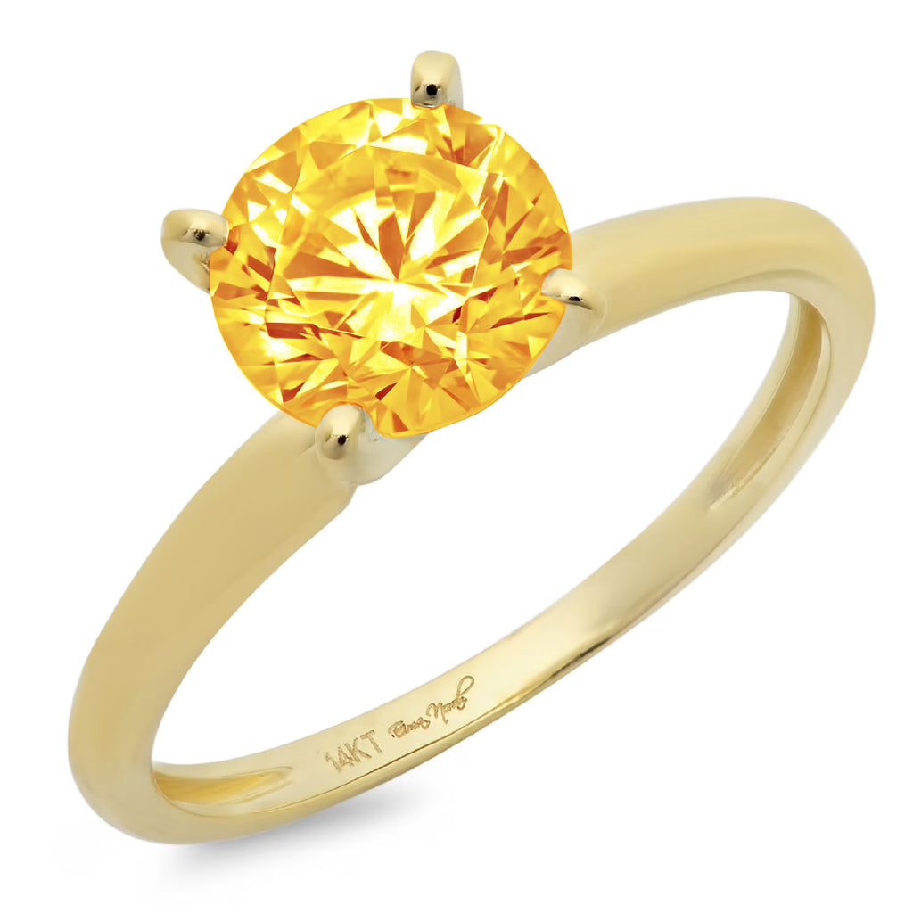 18K Yellow Gold Solitaire Ring R910489