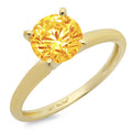 18K Yellow Gold Solitaire Ring R910489