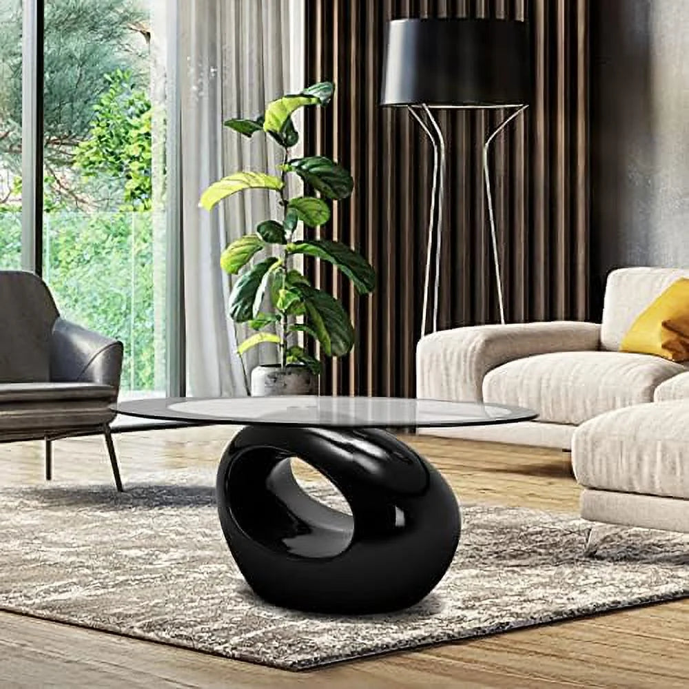 Contemporary Glass Coffee Table Set Y7813