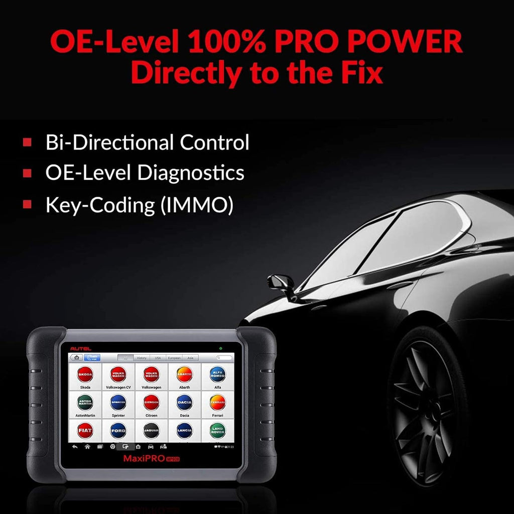 Autel MaxiPRO MP808 Automotive Diagnostic Scan Tool with All Systems Diagnoses, Bi-directional Control, 30+ Service Function, Key Coding and Injector Coding O584927