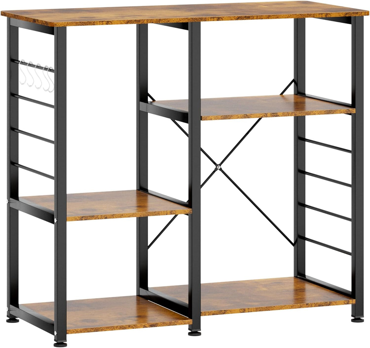 Rustic Brown Kitchen Storage Cart Workstation Shelf Z440