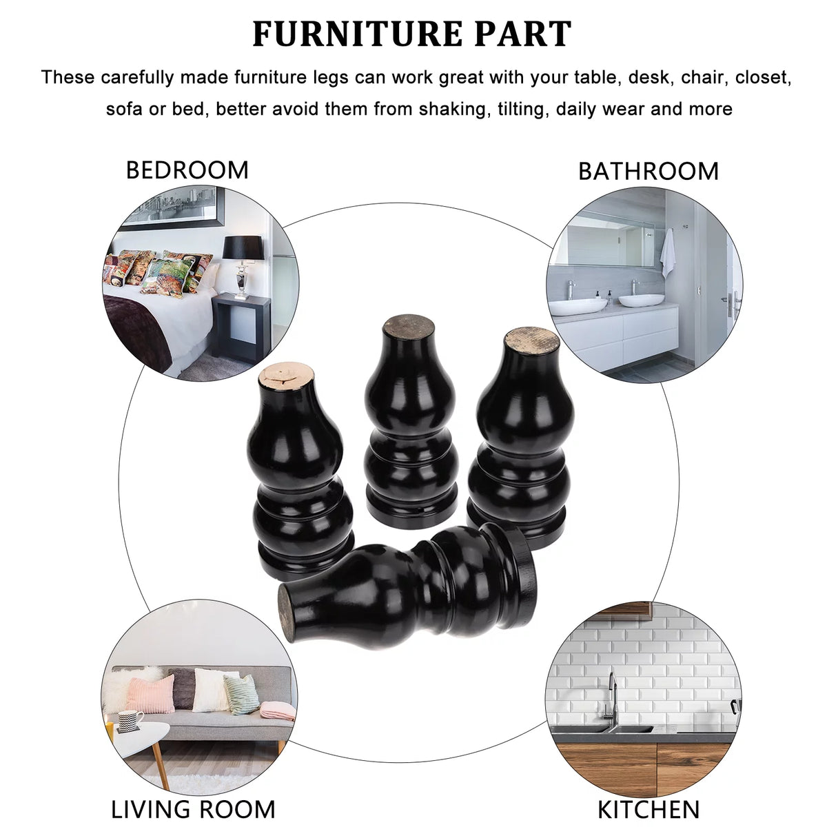 4pcs Wooden Furniture Legs D7199