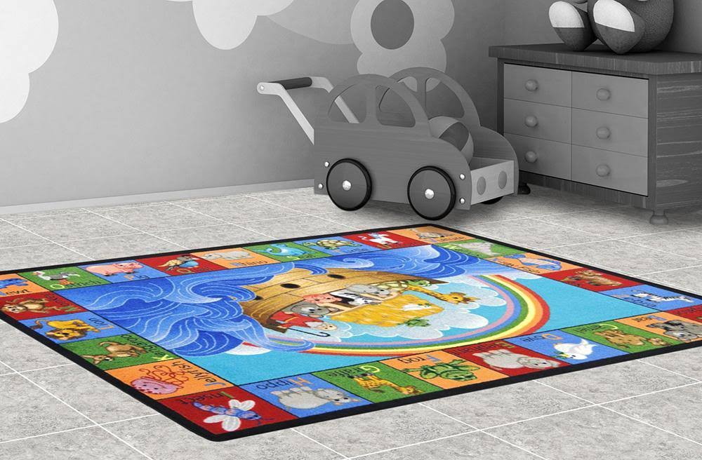 Multi 3'10"x5'4" Alphabet Animals Rug B317467
