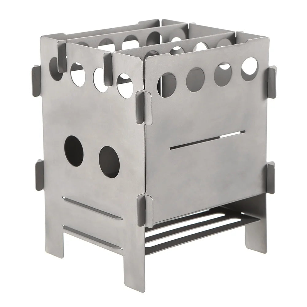 Portable Titanium Folding Wood Pocket Camping Cooking Picnic Stove R722865