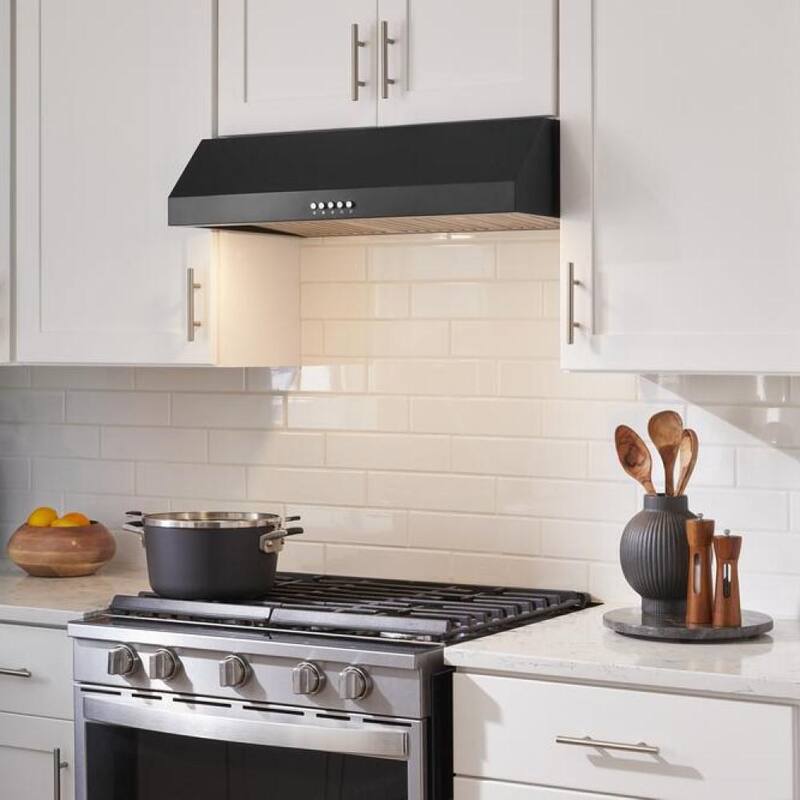 30 in. 500CFM Convertible Under Cabinet Range Hood in Black with LED Lights H3710
