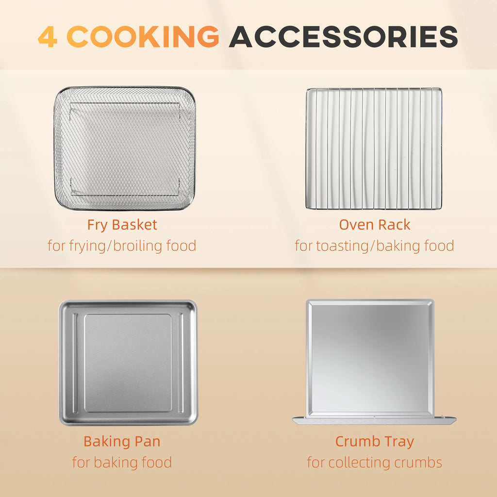 21QT 7-In-1 Convection Air Fryer Toaster Oven, 1800W Stainless Steel W458277
