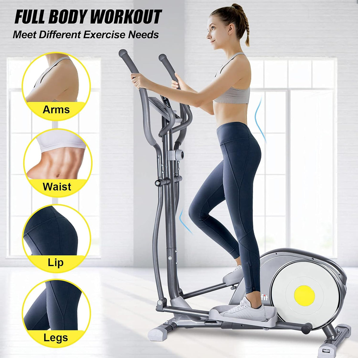 Adjustable Magnetic Elliptical Cross Trainer with LCD Monitor and Pulse Sensors Z246