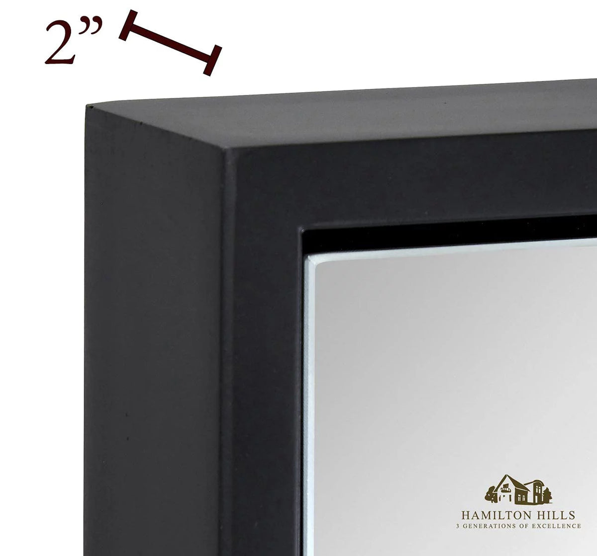 Black 18" x 48" Wall Mirror P418016
