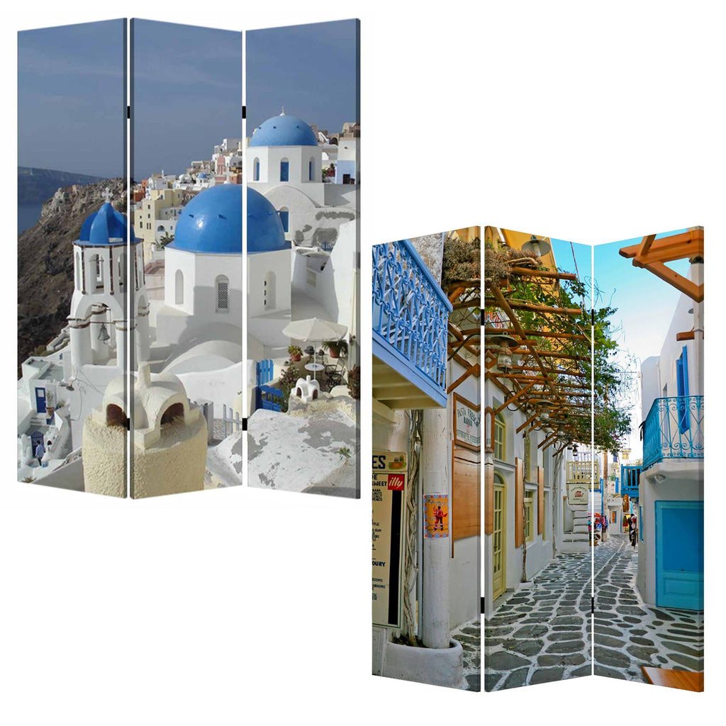 Multi-Color Wood Canvas Screen Q323851