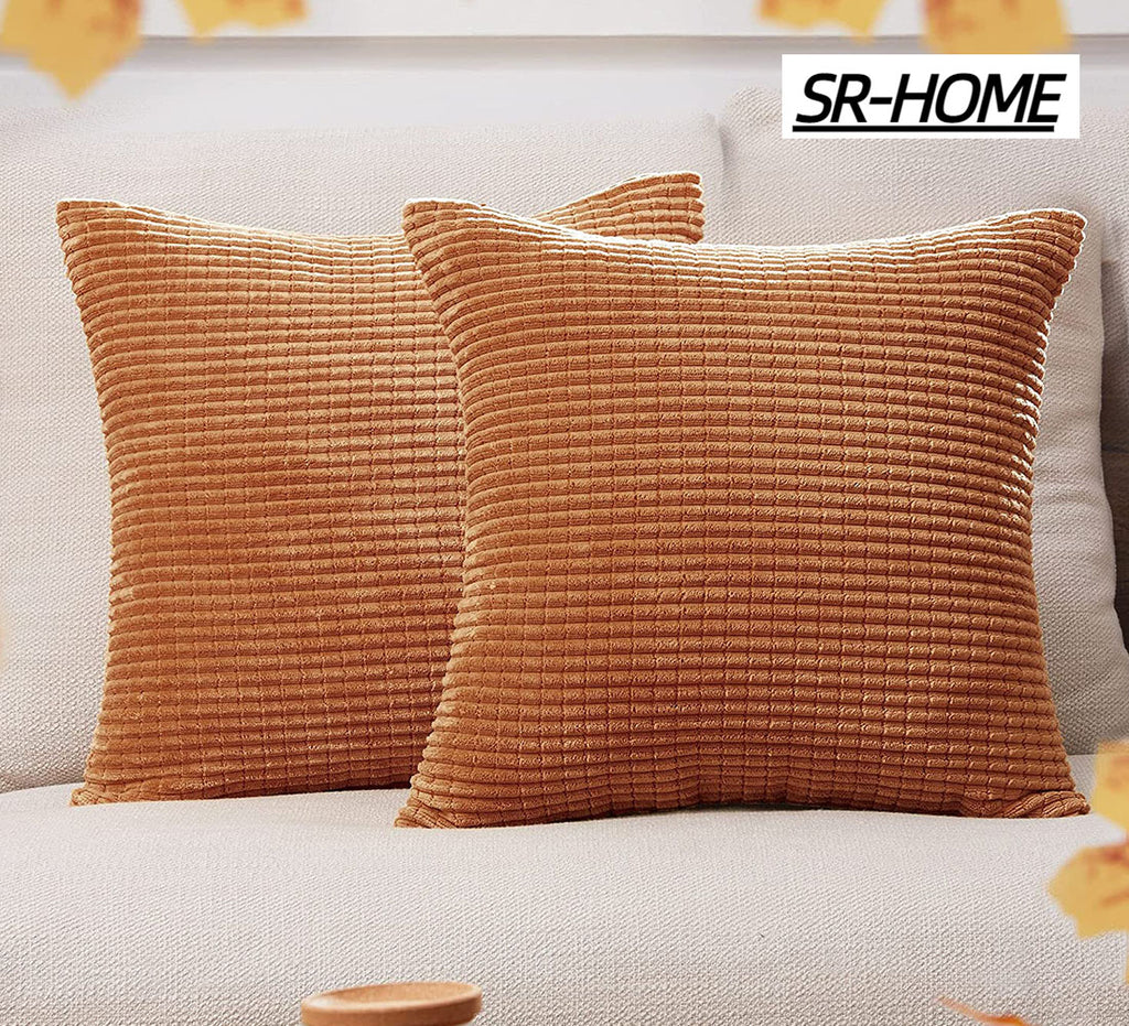 Corduroy Square Decorative Cushion Cover Pack of 2 J2435