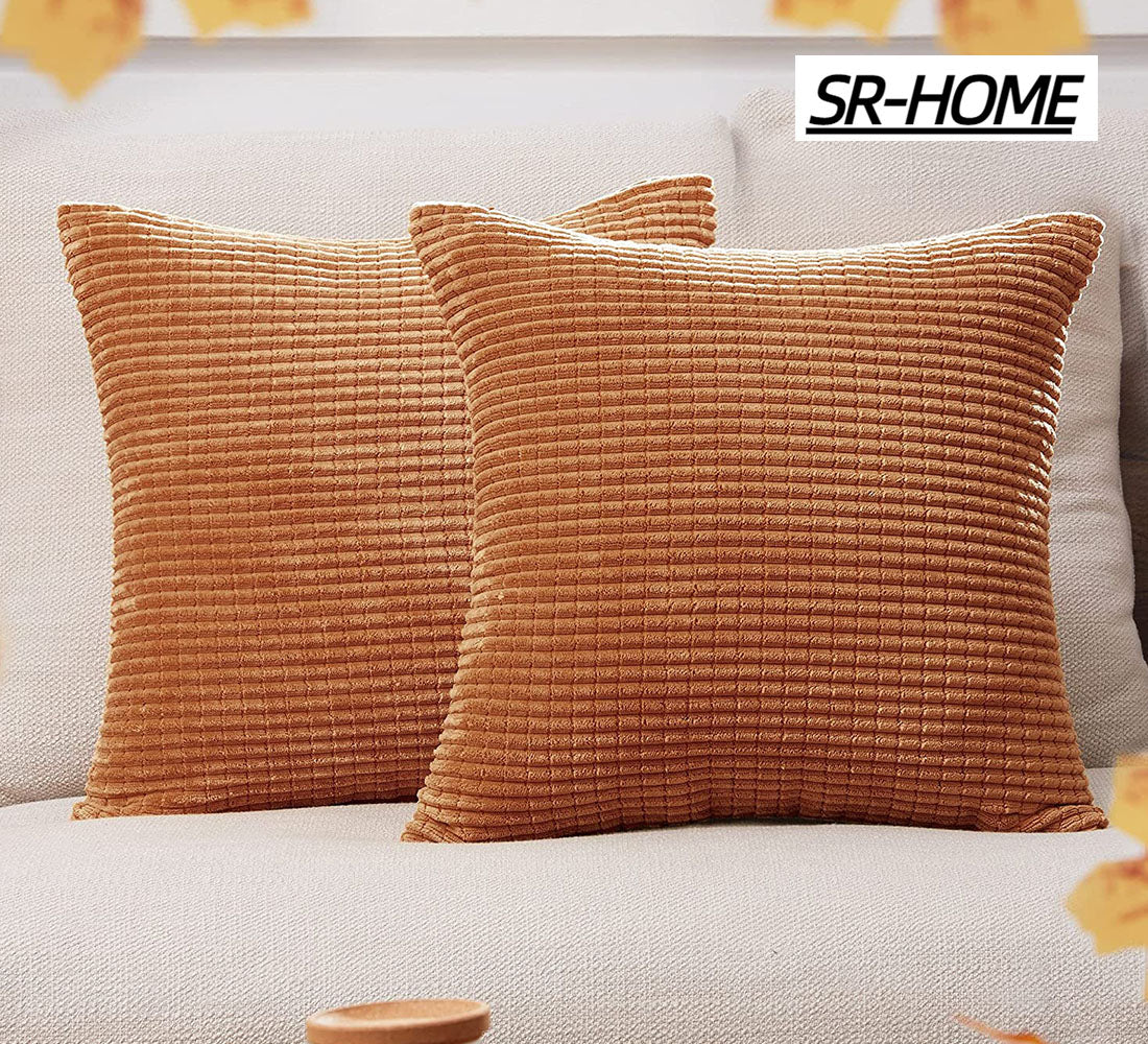 Corduroy Square Decorative Cushion Cover Pack of 2 J2435
