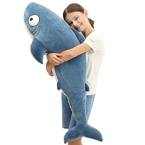 Blue 32” Shark Plush Stuffed Animal M3000