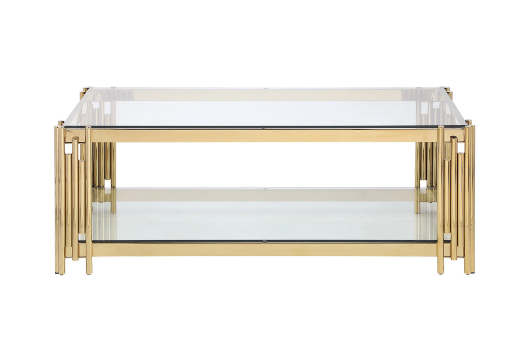 48" Wide Rectangular Glass Top Coffee Table I244121