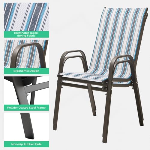 Set of 4 Beige Stackable Patio Dining Chairs W48186