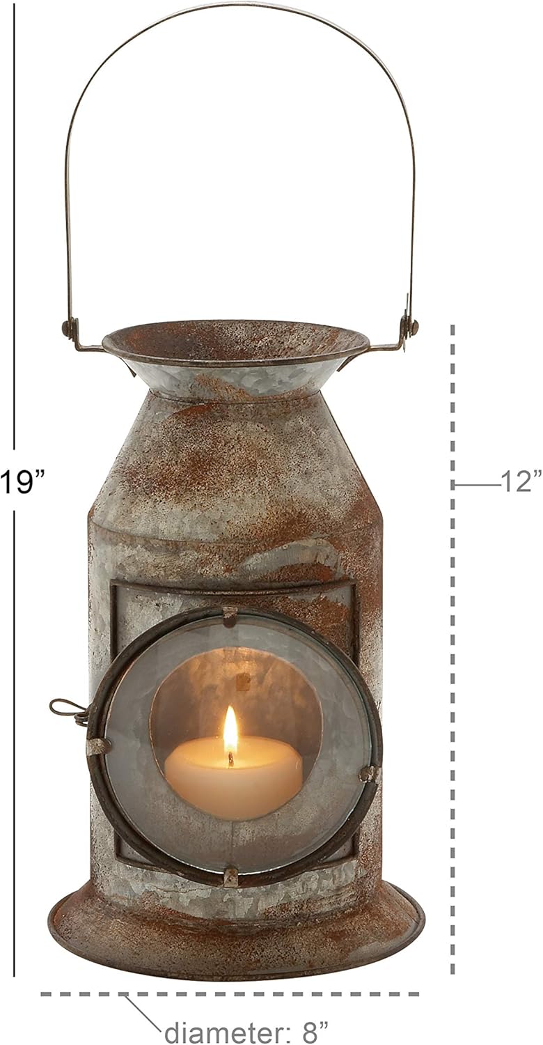 Metal Glass Candle Lantern, Pack of 2 O748533